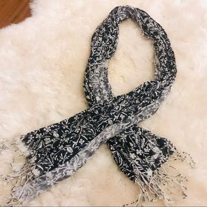 NEW Navy and White Floral Scarf